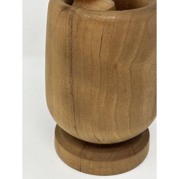 Old Sturbridge Village Pestle and Mortar Crusher Paste Grinding Grinder Wood - Picture 6 of 9